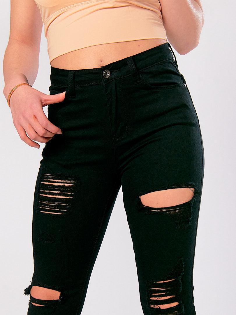 Jean skinny déchiré taille haute