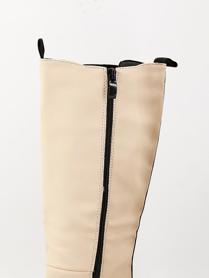 Bottes bicolores noire et beige