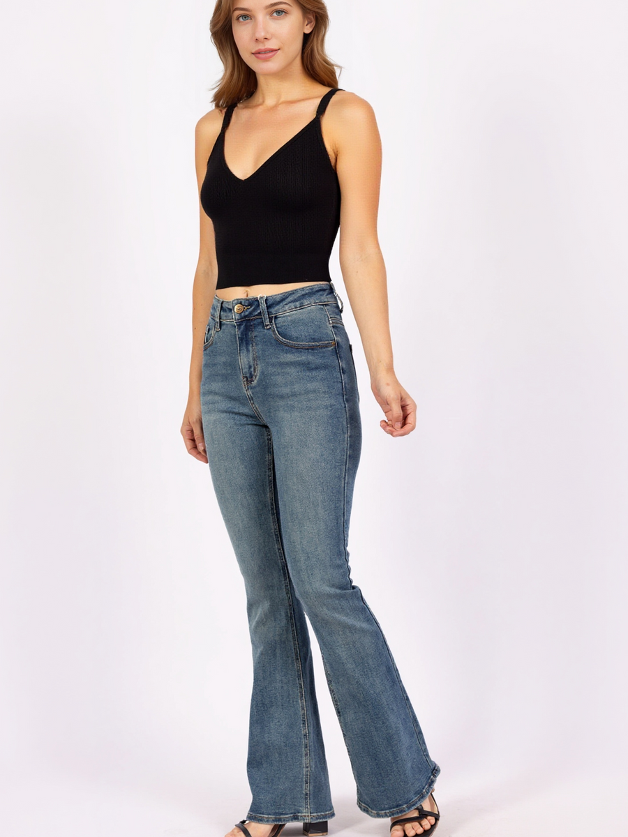 Jean flared fit Taille Haute Silhouette Élancée - NAUMY