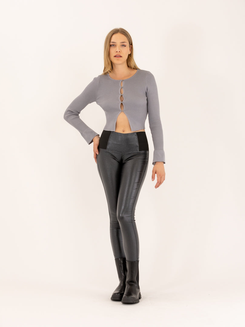 Legging bi best sale matière simili cuir