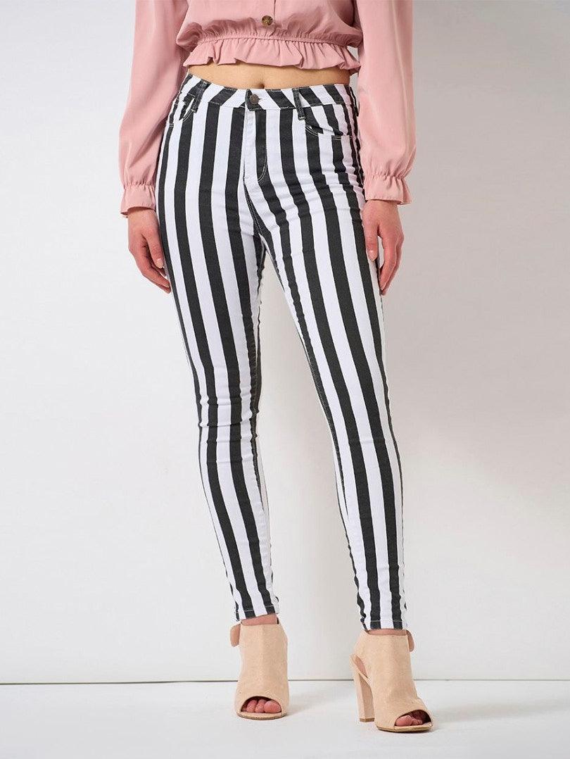 Pantalon rayures noir et blanc