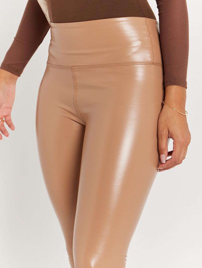 Legging taille haute en simili cuir