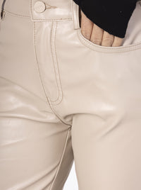 Pantalon Droit en Simili Cuir Brillant - NAUMY