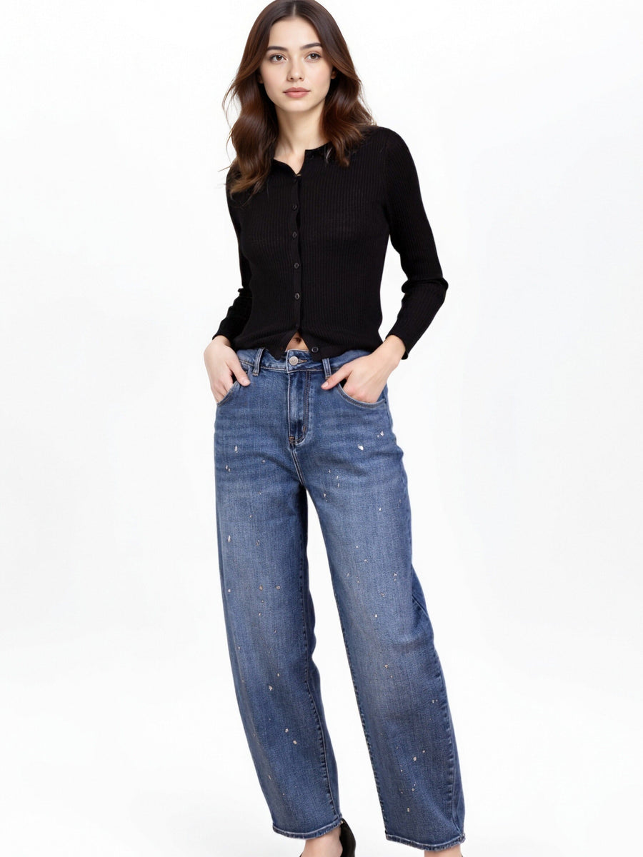 Jean Banana Fit Bleu Scintillant – L’Éclat du Confort Élégant - NAUMY