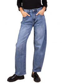 Jean Banana Fit Bleu Clair Scintillant – L’Éclat du Confort Élégant - NAUMY