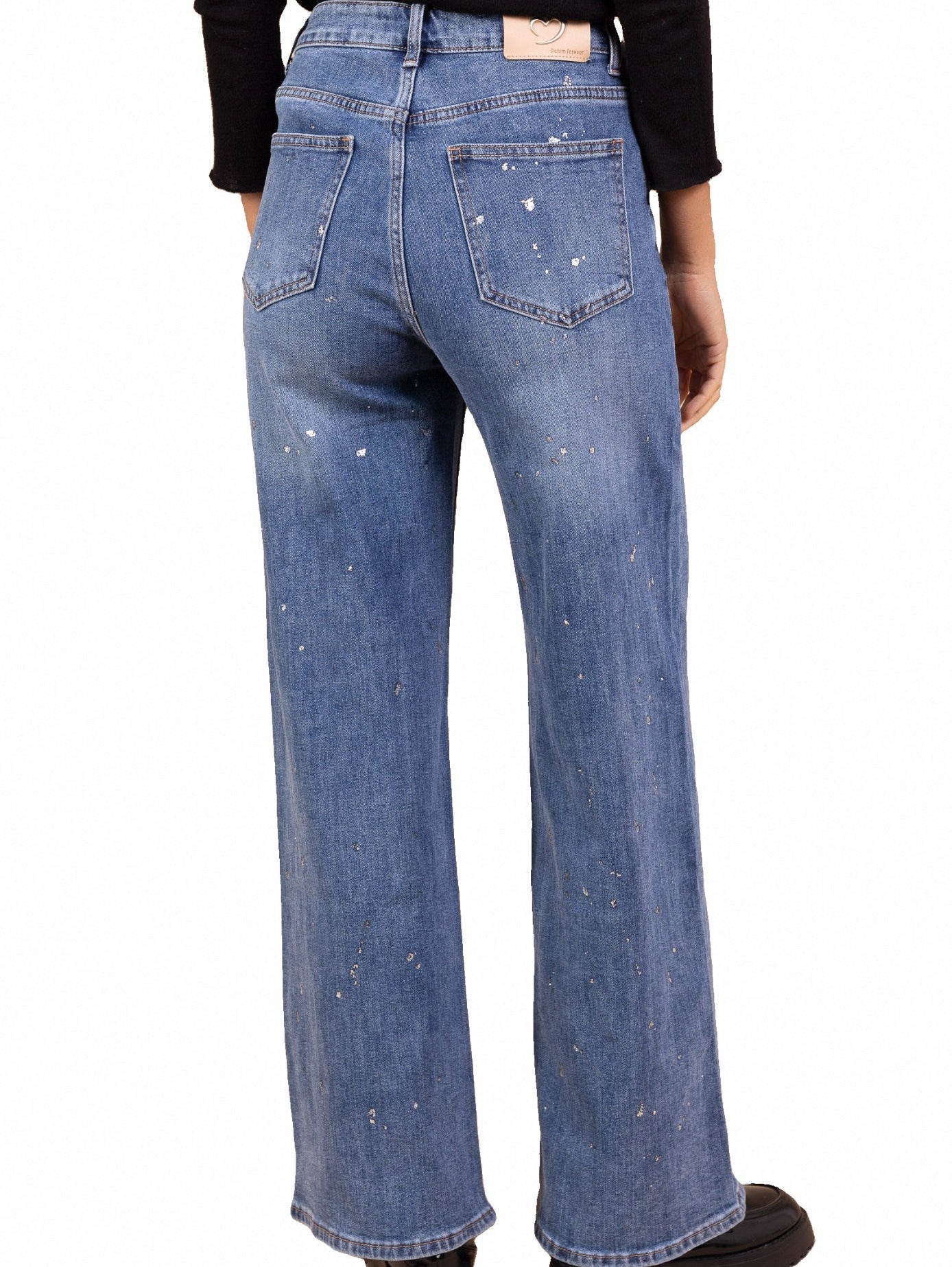 Jean Large Bleu à Paillettes – Élégance Lumineuse & Confort Absolu - NAUMY