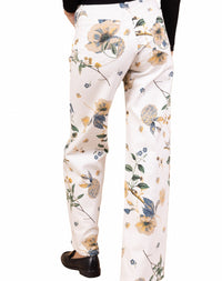 Jean large crème à imprimé floral – Élégance naturelle et allure bohème - NAUMY