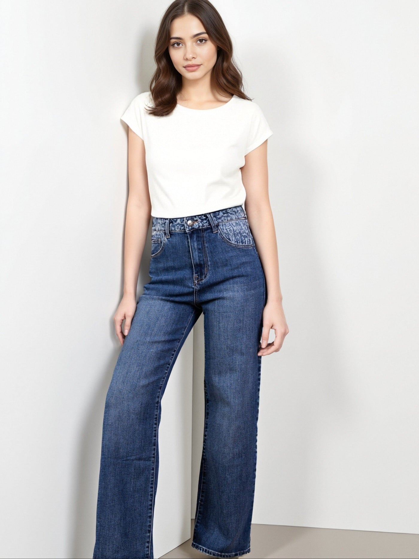 Jean Large Effet Délavé – Style Rétro - NAUMY