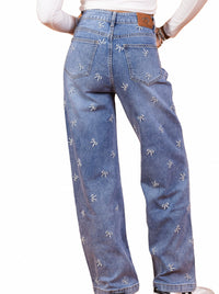Jean Large Brodé Petit Nœud Papillon – Élégance Décontractée - NAUMY