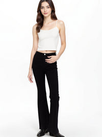 Jean flared noir femme – Coupe évasée tendance - NAUMY