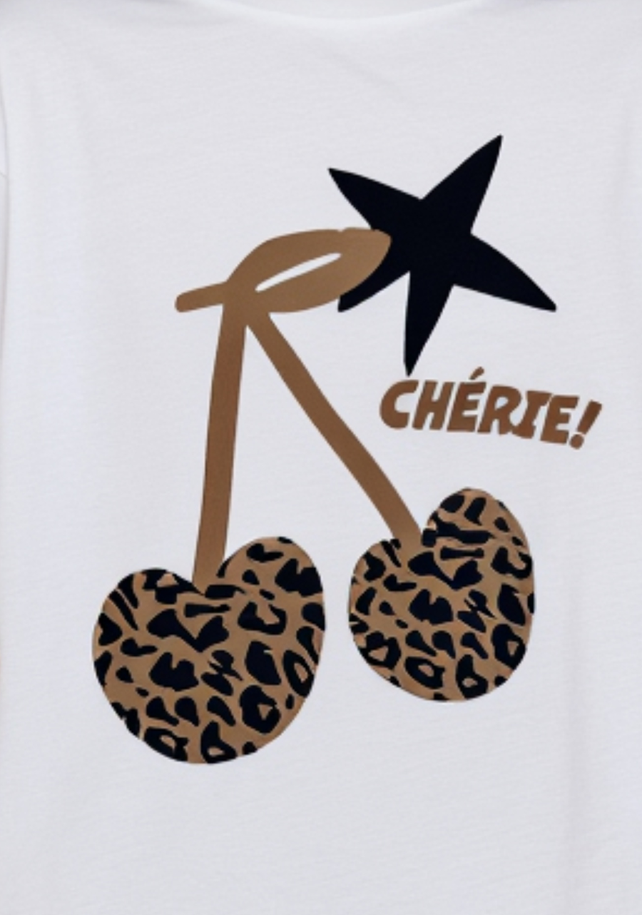 T-shirt en cotton avec Imprimée thème cerise CHERIE-NAUMY