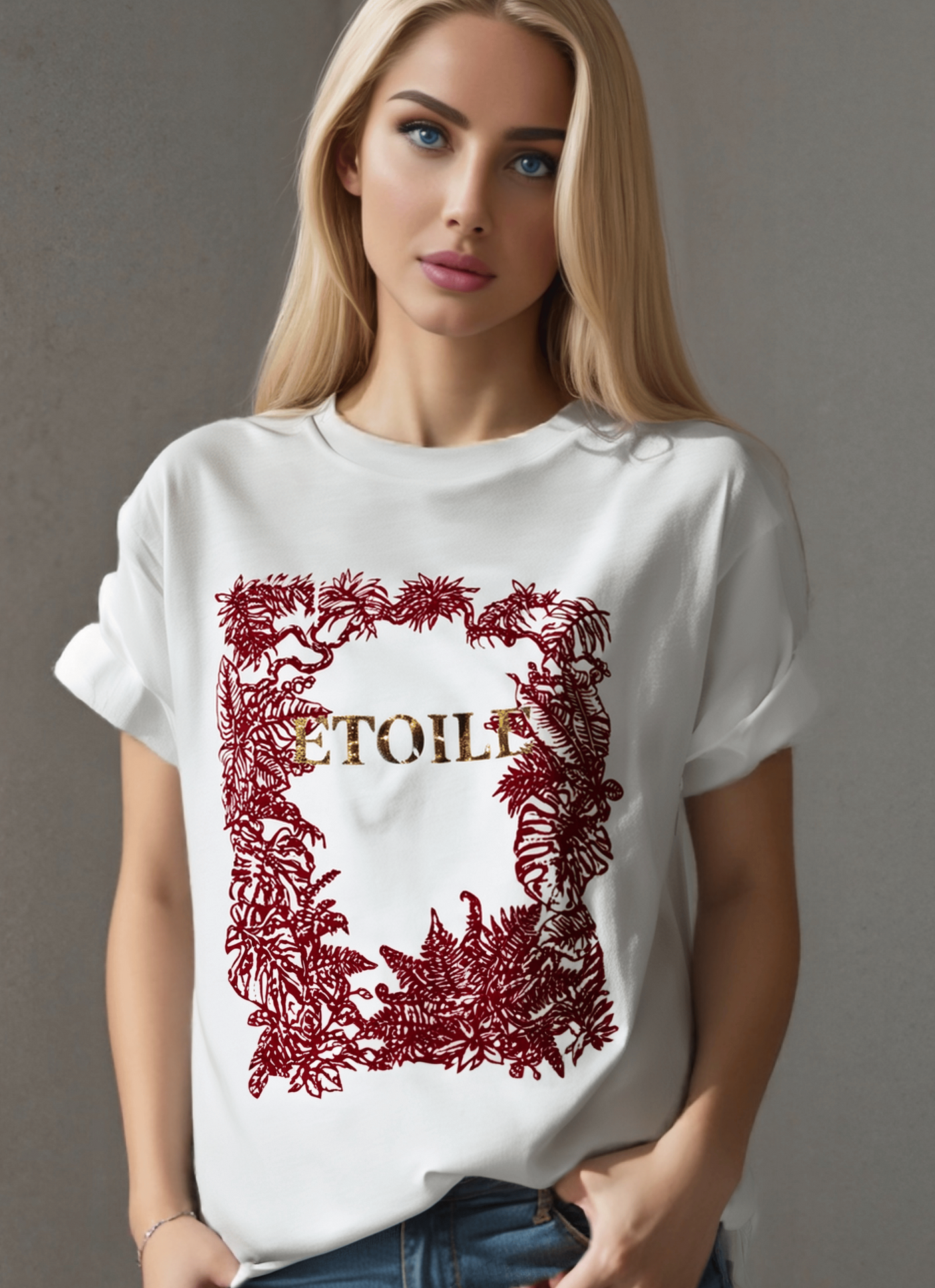 T-shirt en cotton avec Imprimée inscription «ETOILE» - NAUMY