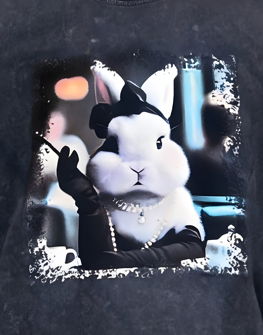 T-shirt col rond en cotton Imprimé lapin - NAUMY
