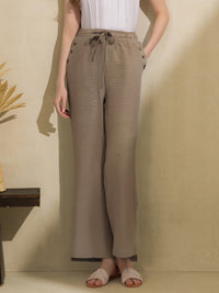 Pantalon fluide en tissu gaufré - NAUMY