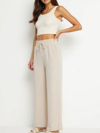 Pantalon droit fluide à taille élastique - NAUMY