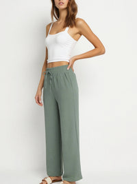 Pantalon droit fluide à taille élastique - NAUMY