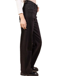 Jean Large Droit Noir en Denim de Coton – L’Essence du Minimalisme Chic - NAUMY