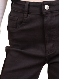 Jean Large Droit Noir en Denim de Coton – L’Essence du Minimalisme Chic - NAUMY