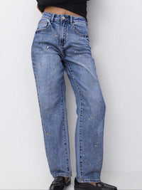 Jean Banana Fit Bleu Clair Scintillant – L’Éclat du Confort Élégant - NAUMY