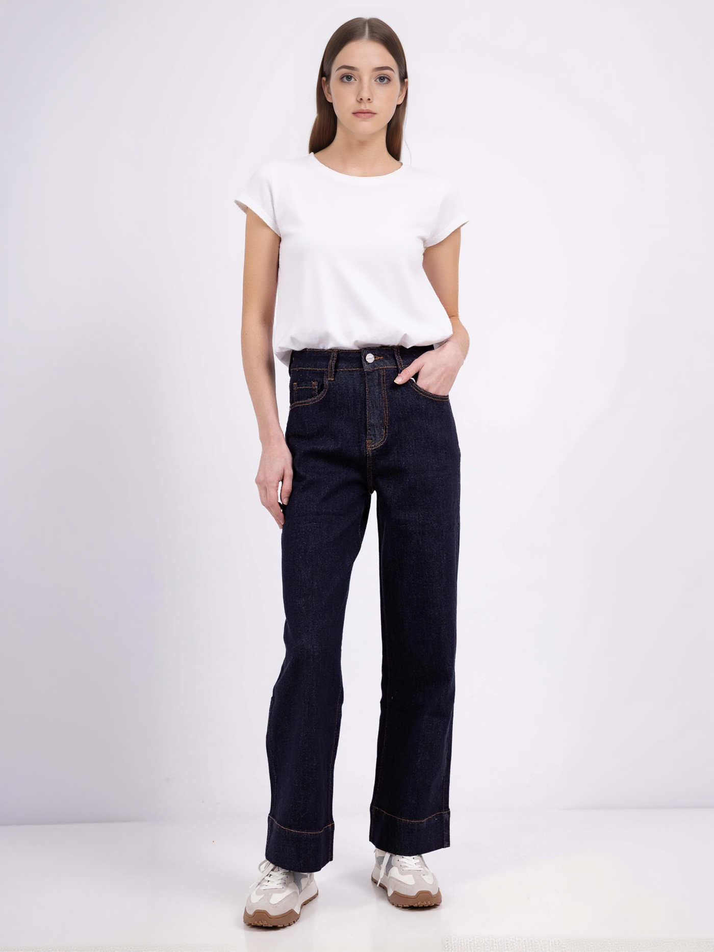 Jean large taille haute ourlets marqués - NAUMY