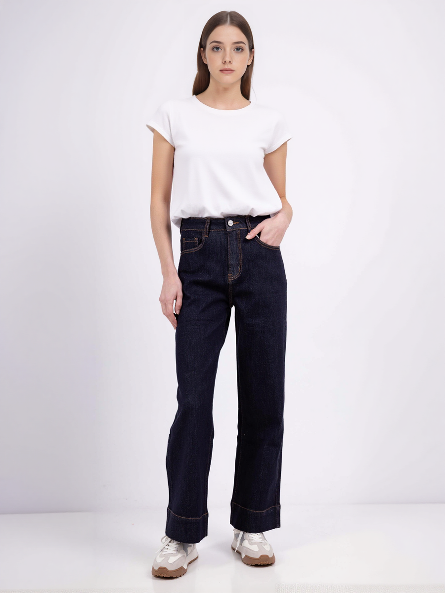 Jean large taille haute ourlets marqués - NAUMY
