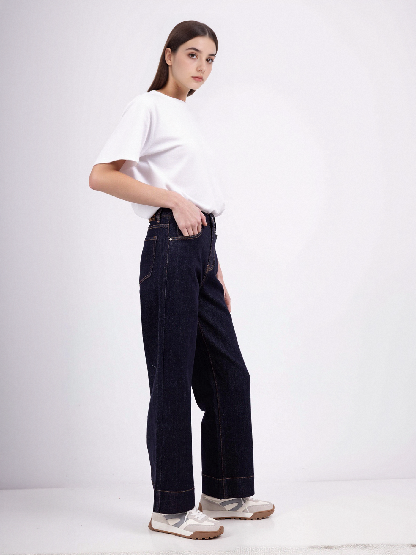 Jean large taille haute ourlets marqués - NAUMY