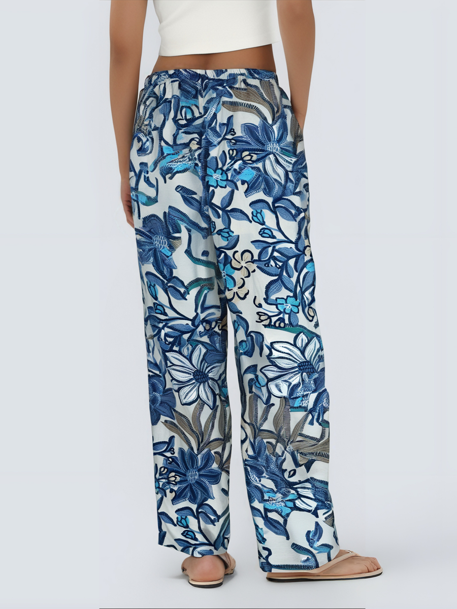 Pantalon Fluide à Motif Tropical - NAUMY