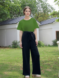 Pantalon fluide en tissu gaufré -  NAUMY