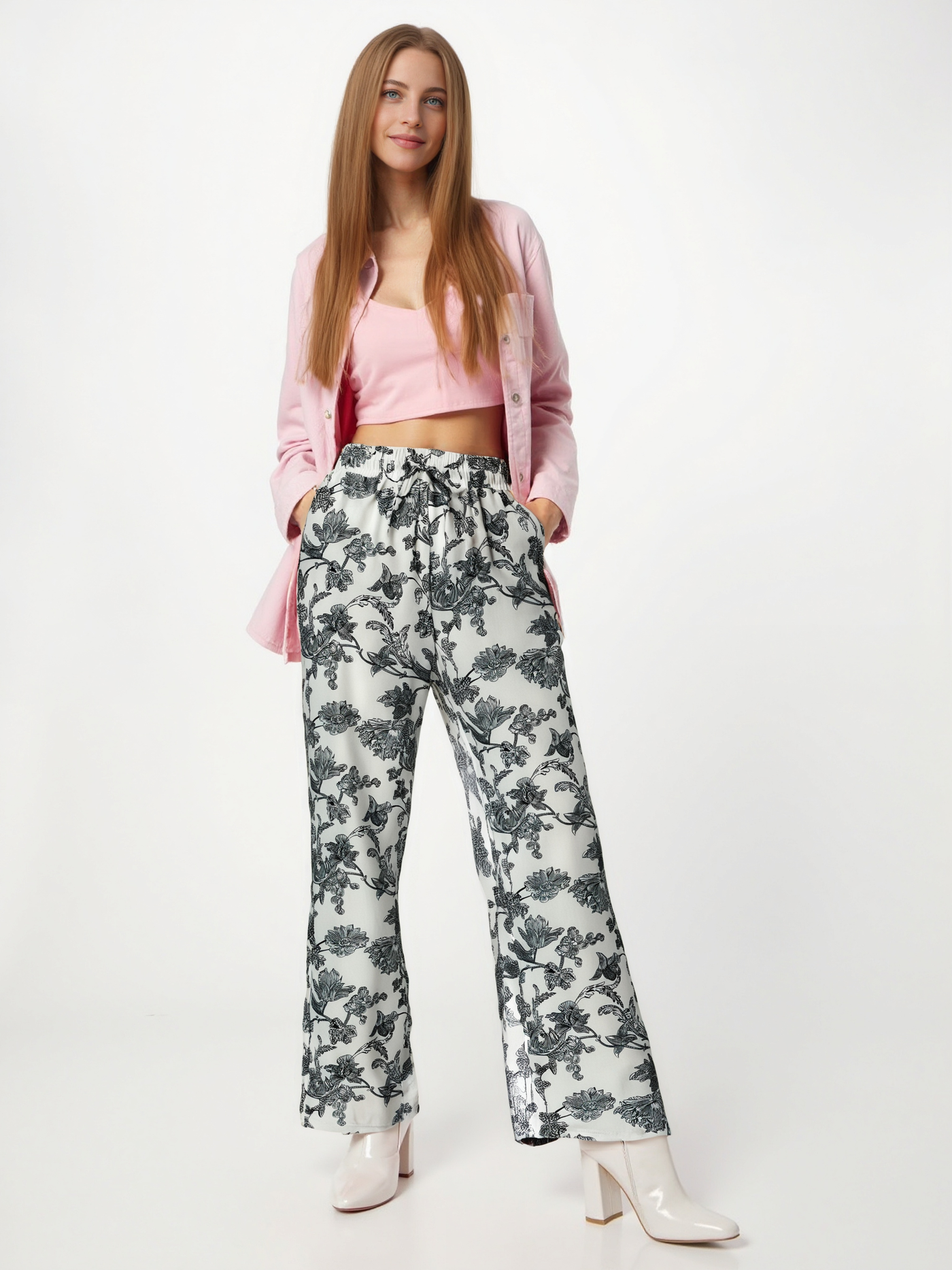 Pantalon d’été droit à imprimé fleuri - NAUMY
