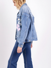 Veste en jean imprimé fleuri - NAUMY