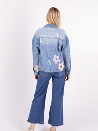 Veste en jean imprimé fleuri - NAUMY
