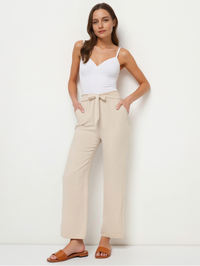 Pantalon droit fluide à nouer à la taille - NAUMY