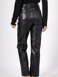 Pantalon Droit en Simili Cuir Brillant - NAUMY