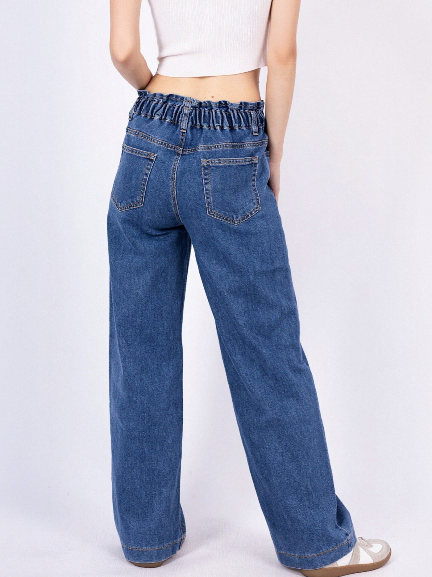 Jean Wide à Taille Élastique - NAUMY
