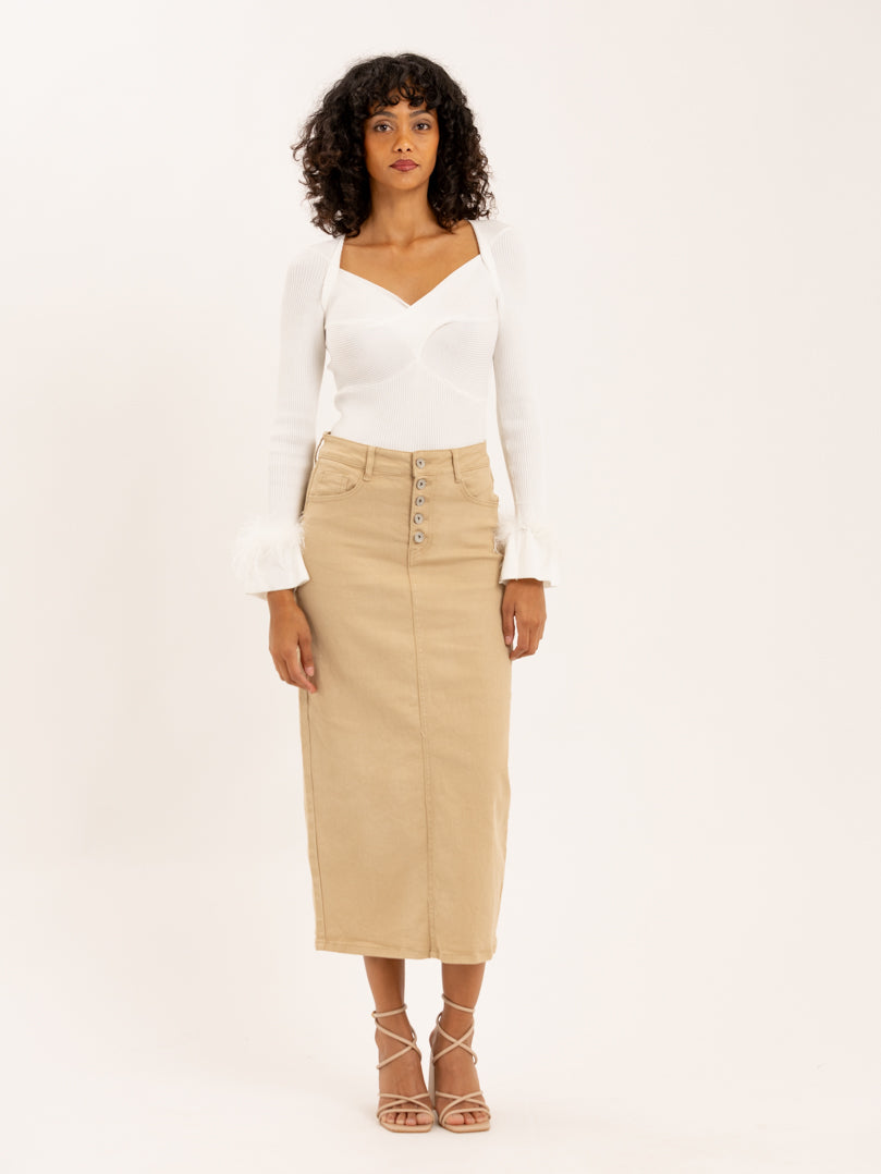 Jupe Crayon Jean Fendue Jupe Midi Jupe Jean Droite Jupe En Jean