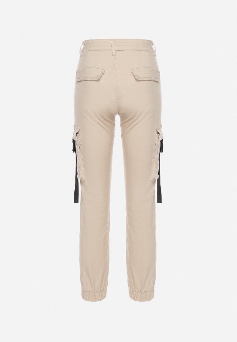 Pantalon de jogging en coton beige taille haute - Naumy