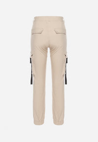 Pantalon de jogging en coton beige taille haute - Naumy