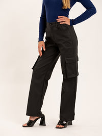 Pantalon cargo en simili cuir