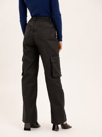 Pantalon cargo en simili cuir