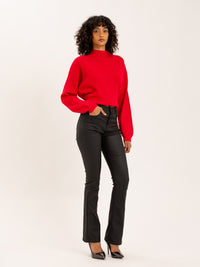 Pantalon flare en simili cuir