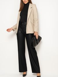 Pantalon Femme Wide Leg en Simili Cuir Élégance Chaude & Confortable - NAUMY