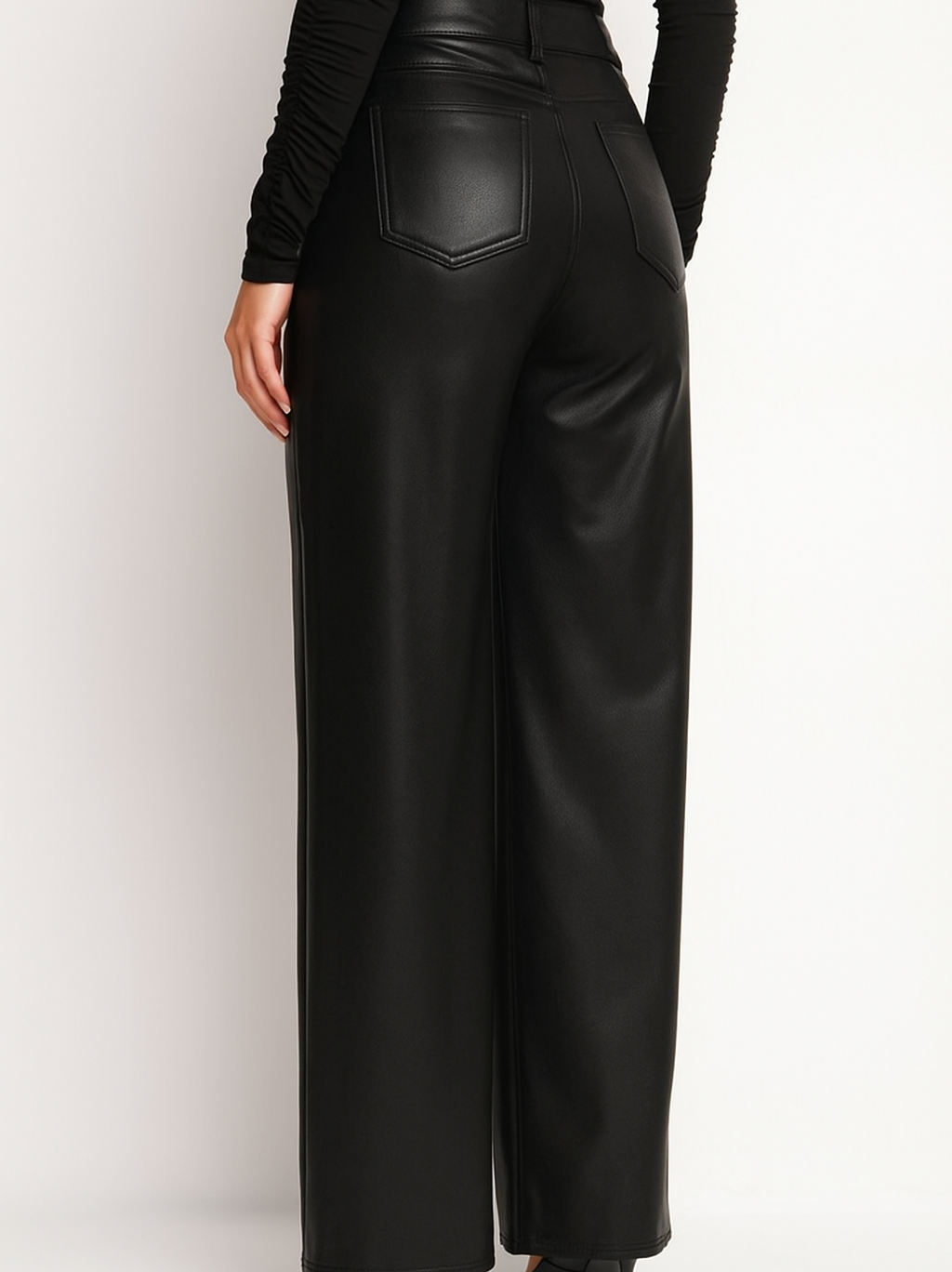 Pantalon Femme Wide Leg en Simili Cuir Élégance Chaude & Confortable - NAUMY