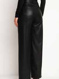 Pantalon Femme Wide Leg en Simili Cuir Élégance Chaude & Confortable - NAUMY