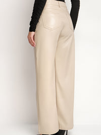 Pantalon Femme Wide Leg en Simili Cuir Élégance Chaude & Confortable - NAUMY