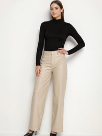 Pantalon Femme Wide Leg en Simili Cuir Élégance Chaude & Confortable - NAUMY