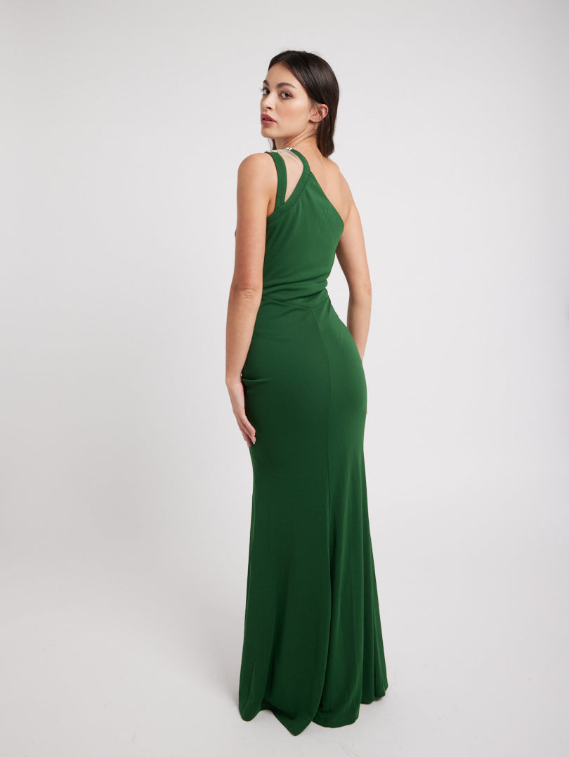 Robe De Soirée Asymétrique - Couleur Mordoré - Taille 36 - Marque 3 Suisses - Occasion En Excellent état