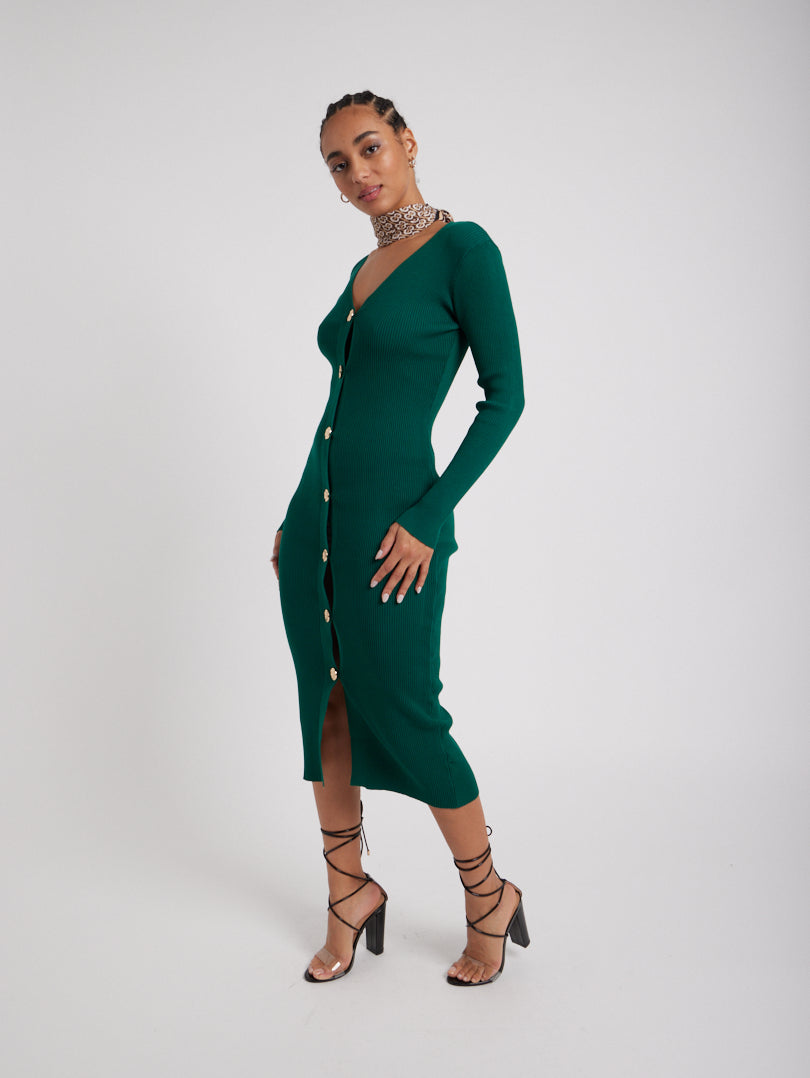 Robe boutonnée en maille