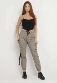 Pantalon cargo taille haute vert - Naumy