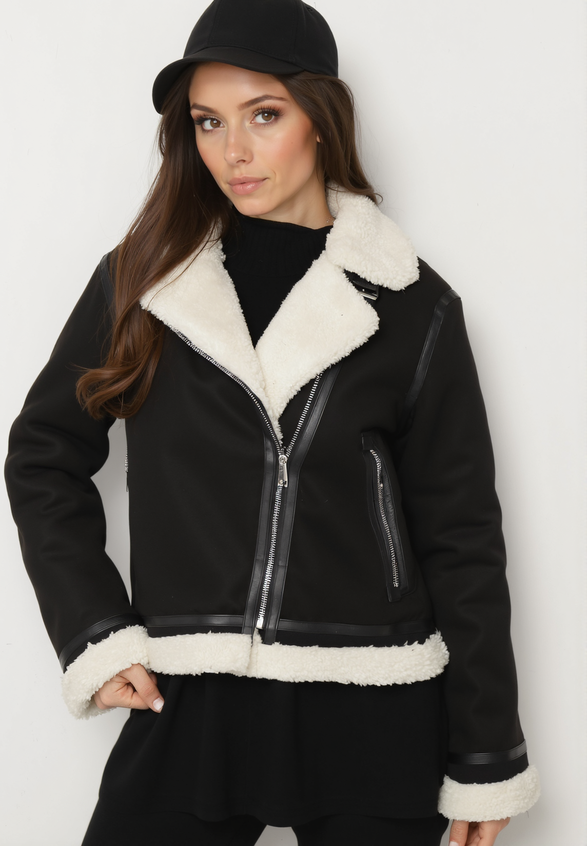 Blouson biker court noir - Naumy