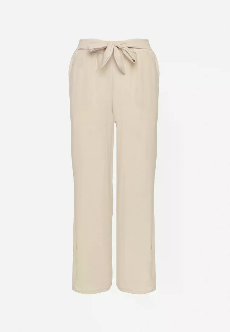 Pantalon droit fluide à nouer à la taille - NAUMY